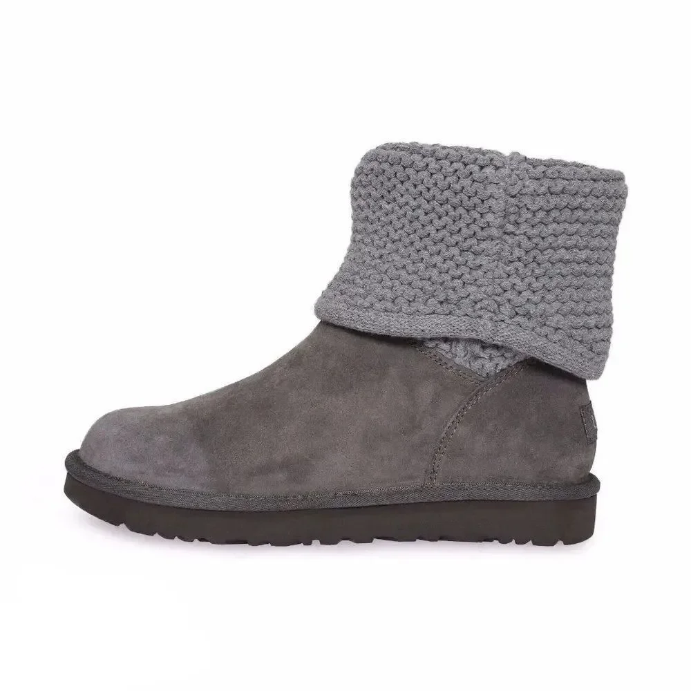 UGG Darrah II 1017331K Little Kids Gray Suede Mid Top Casual Sweater Boot UGG301